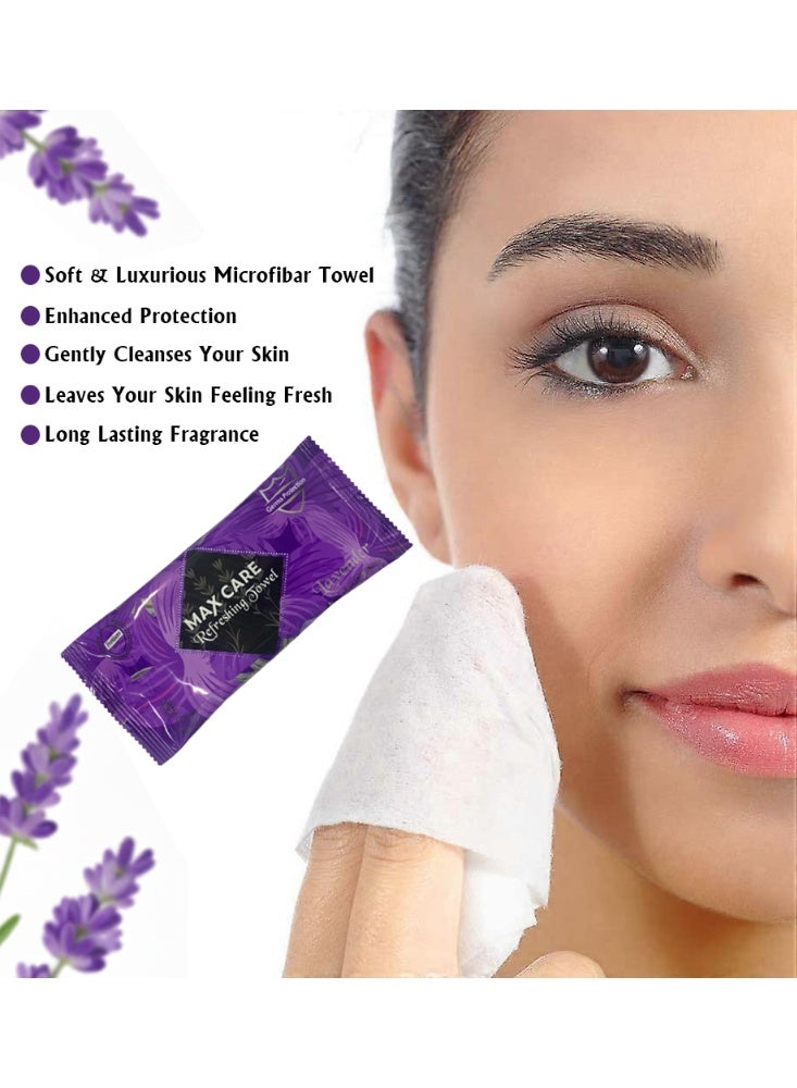 ماكس كير عبوة مناشف منعشة تحتوي على 100 منشفة مبللة للصالة الرياضية، صالون التجميل، مناشف تبريد، مناشف للاستخدام مرة واحدة، مناشف مبللة منعشة لإزالة المكياج برائحة عطرة - Image 3